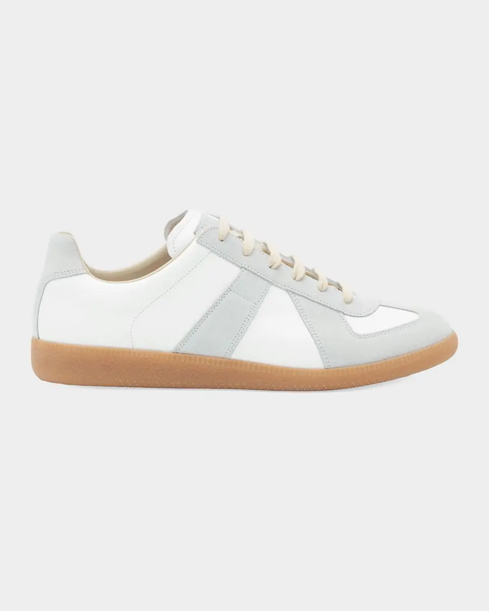 Maison Margiela Men's Replica Leather Low-Top Sneakers | Thumbnail 3 Maison Margiela Men's Replica Leather Low-Top Sneakers | Thumbnail 3