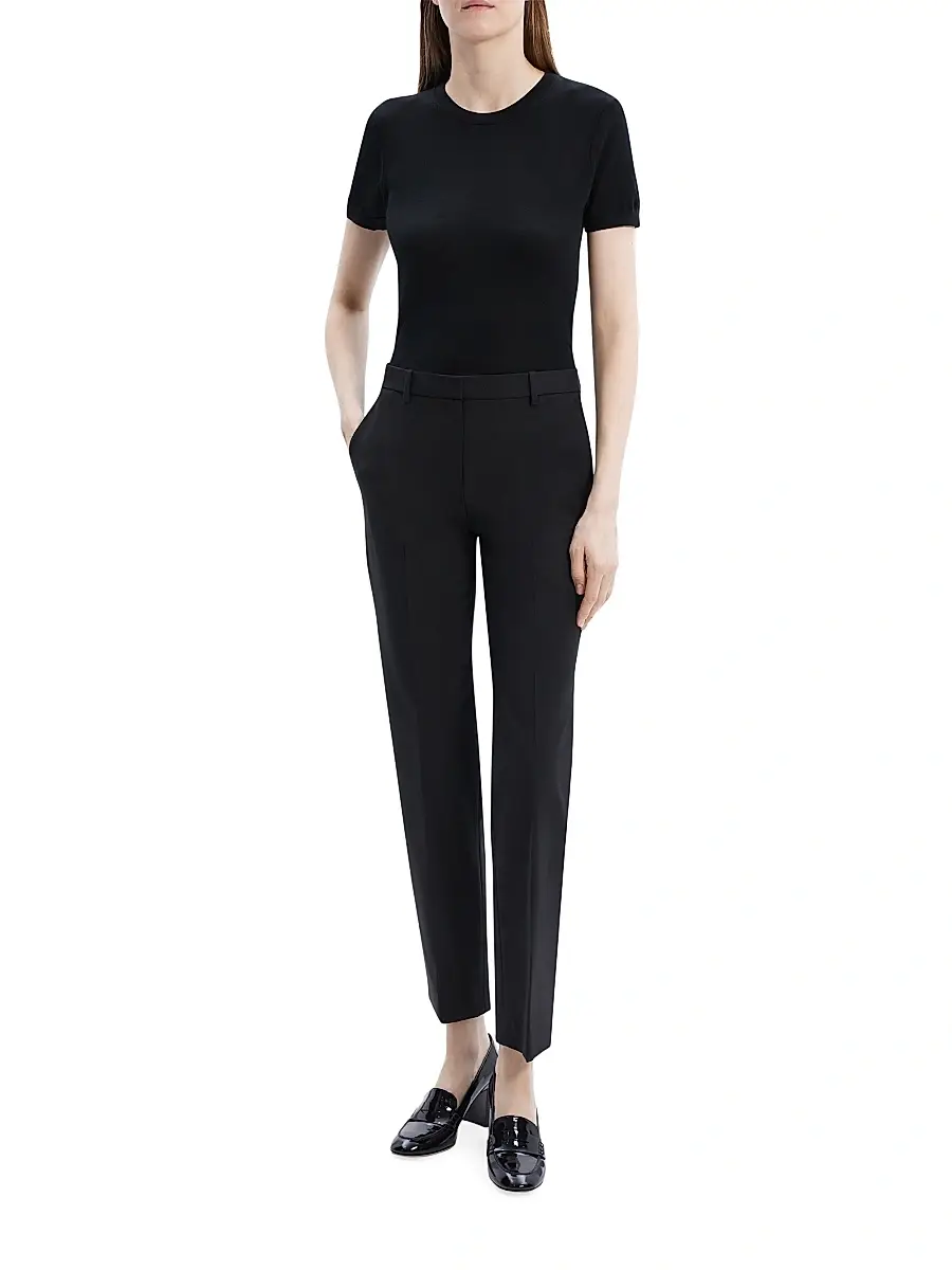 Theory Women's Treeca Pull-On Wool Trousers | Thumbnail 2 Theory Women's Treeca Pull-On Wool Trousers | Thumbnail 2