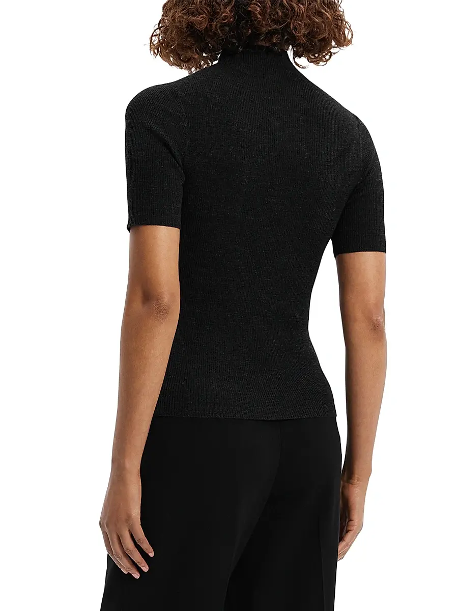Theory Women's Leenda Merino Wool Short-Sleeve Sweater | Thumbnail 5 Theory Women's Leenda Merino Wool Short-Sleeve Sweater | Thumbnail 5
