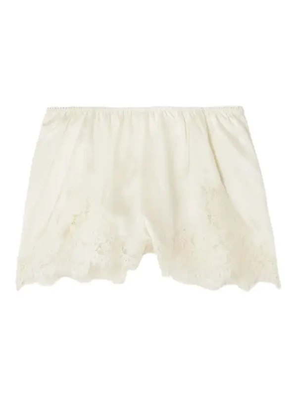 Iona Lace-trimmed Silk-satin Shorts Iona Lace-trimmed Silk-satin Shorts