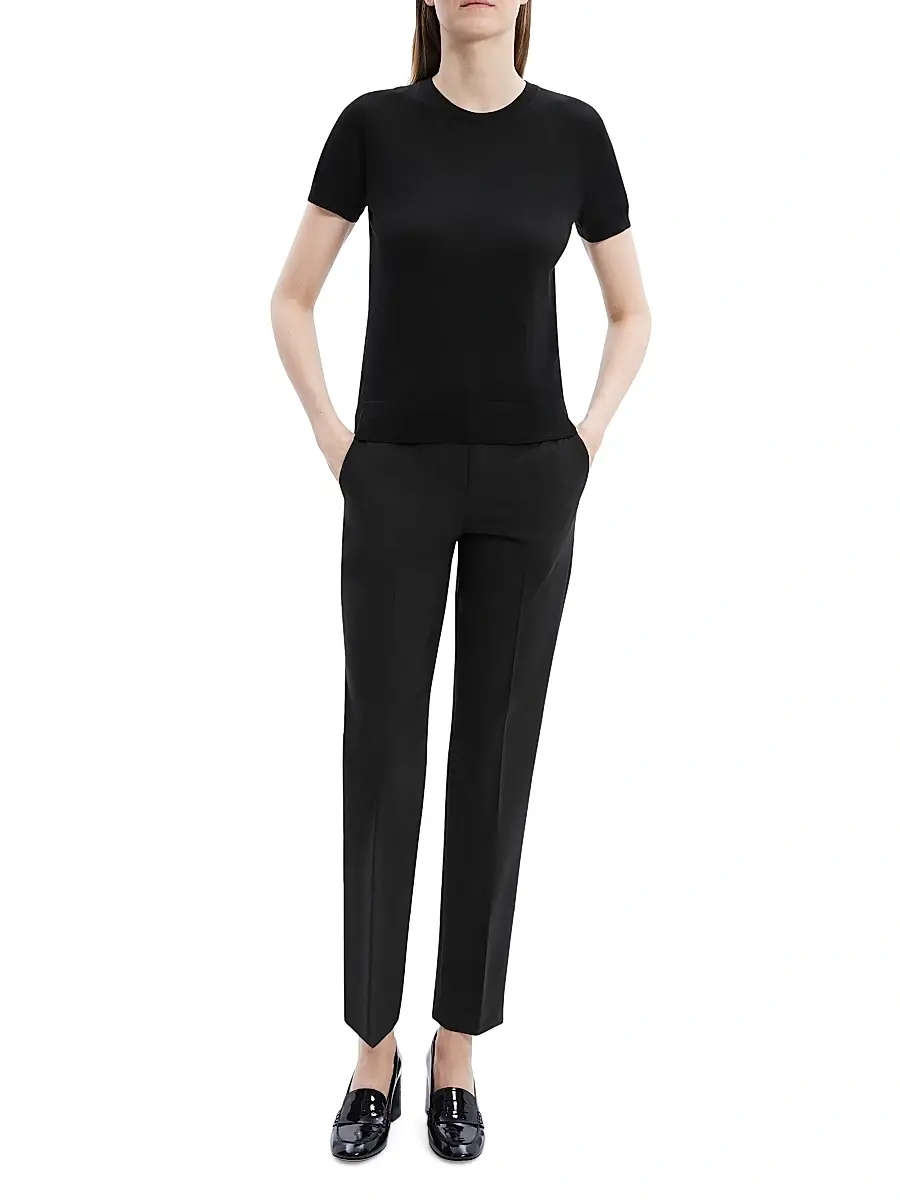 Theory Women's Basic Merino Wool T-Shirt | Thumbnail 2 Theory Women's Basic Merino Wool T-Shirt | Thumbnail 2