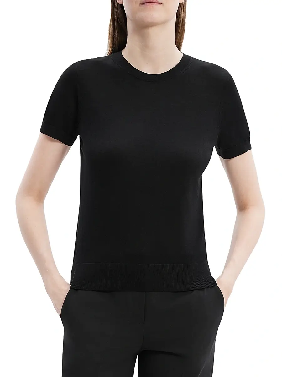 Theory Women's Basic Merino Wool T-Shirt | Thumbnail 3 Theory Women's Basic Merino Wool T-Shirt | Thumbnail 3