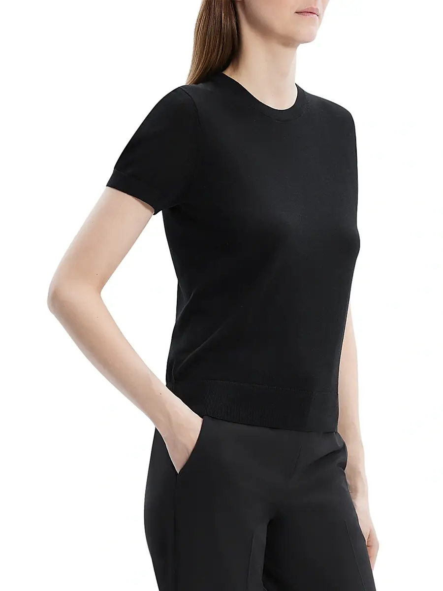 Theory Women's Basic Merino Wool T-Shirt | Thumbnail 4 Theory Women's Basic Merino Wool T-Shirt | Thumbnail 4