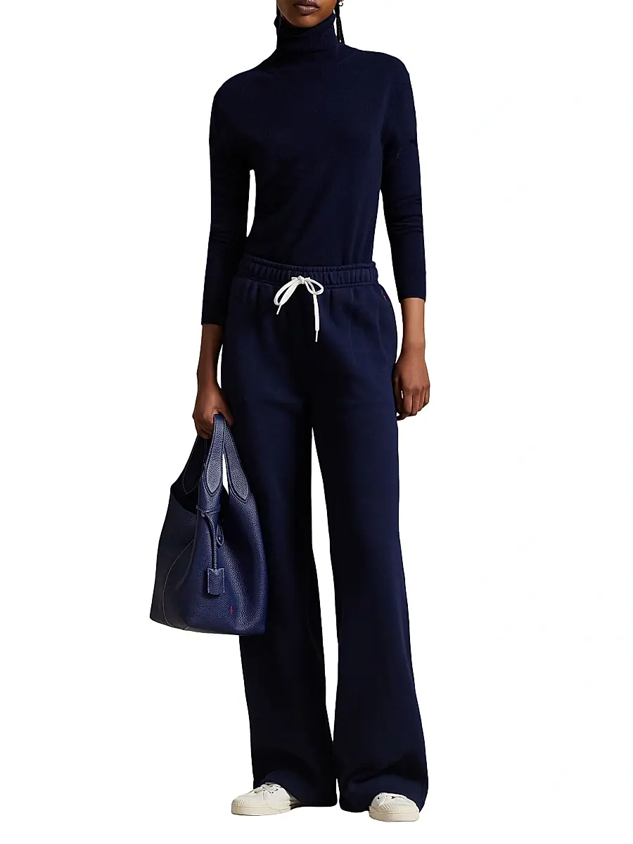 Polo Ralph Lauren Women's Drawstring Fleece Wide-Leg Sweatpants | Thumbnail 2 Polo Ralph Lauren Women's Drawstring Fleece Wide-Leg Sweatpants | Thumbnail 2