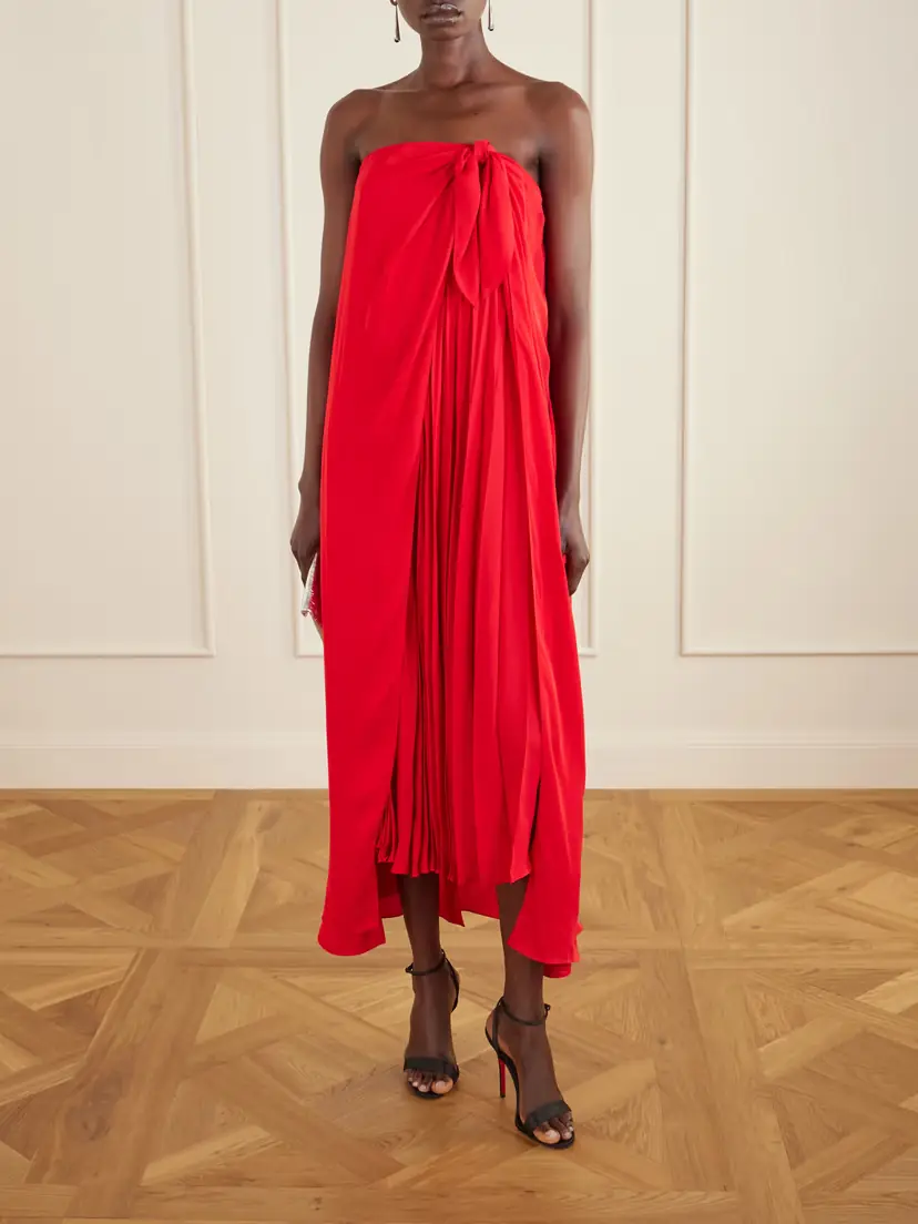 Ralph Lauren Collection Brittani Strapless Wrap-effect Satin Maxi Dress | Thumbnail 2