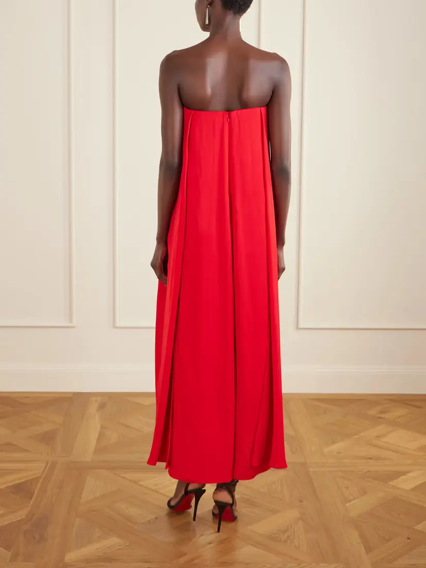 Ralph Lauren Collection Brittani Strapless Wrap-effect Satin Maxi Dress | Thumbnail 3