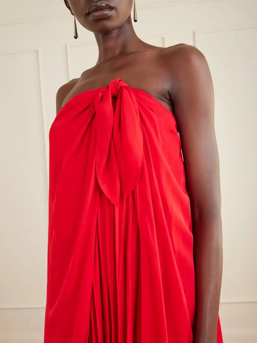 Ralph Lauren Collection Brittani Strapless Wrap-effect Satin Maxi Dress | Thumbnail 4