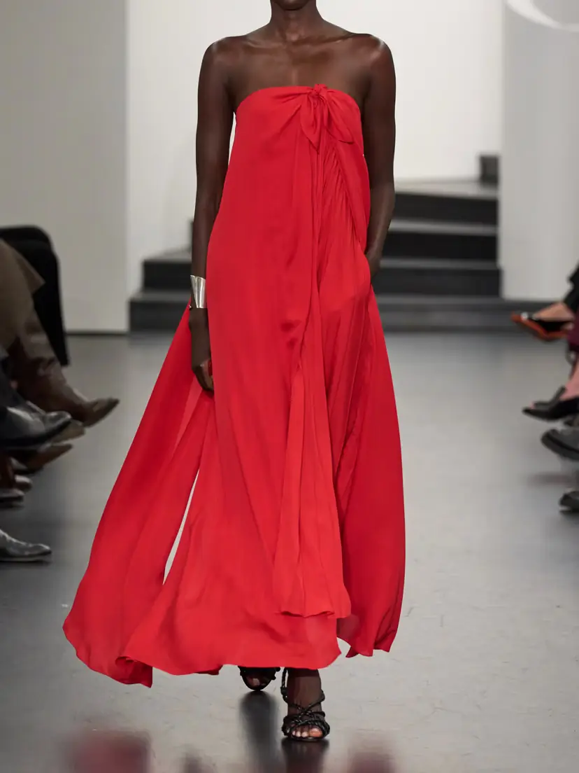 Ralph Lauren Collection Brittani Strapless Wrap-effect Satin Maxi Dress | Thumbnail 5