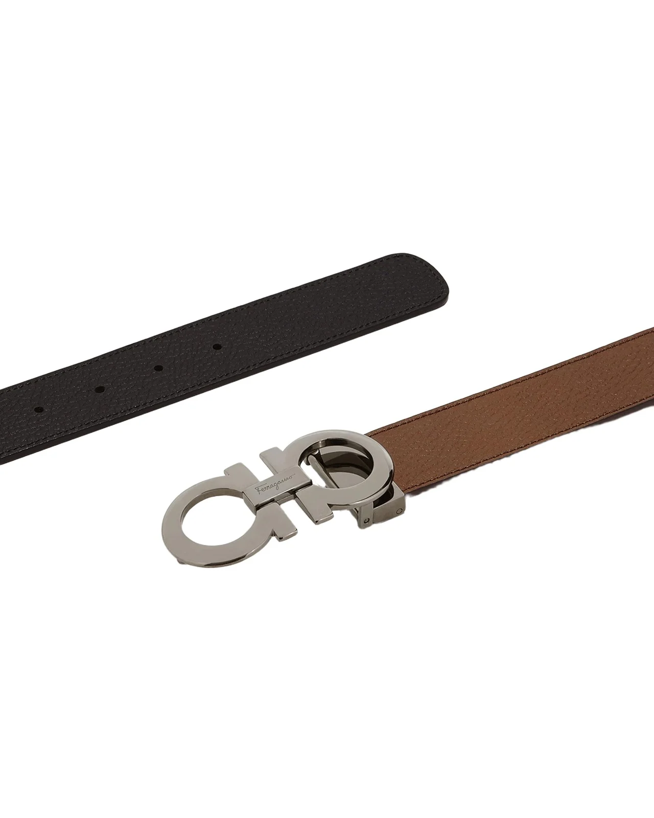 Men's Gancini Reversible Pebbled Leather Belt Men's Gancini Reversible Pebbled Leather Belt