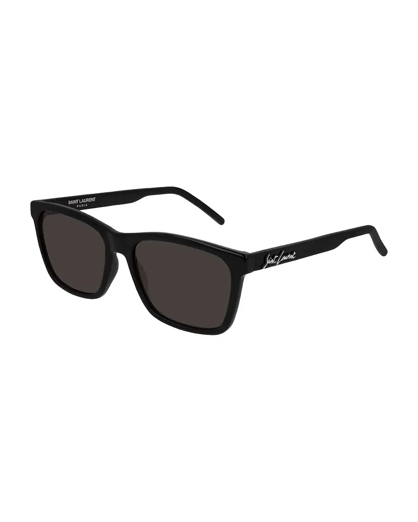 Saint Laurent Men's Square Solid Injection Sunglasses | Image 1 Saint Laurent Men's Square Solid Injection Sunglasses | Image 1