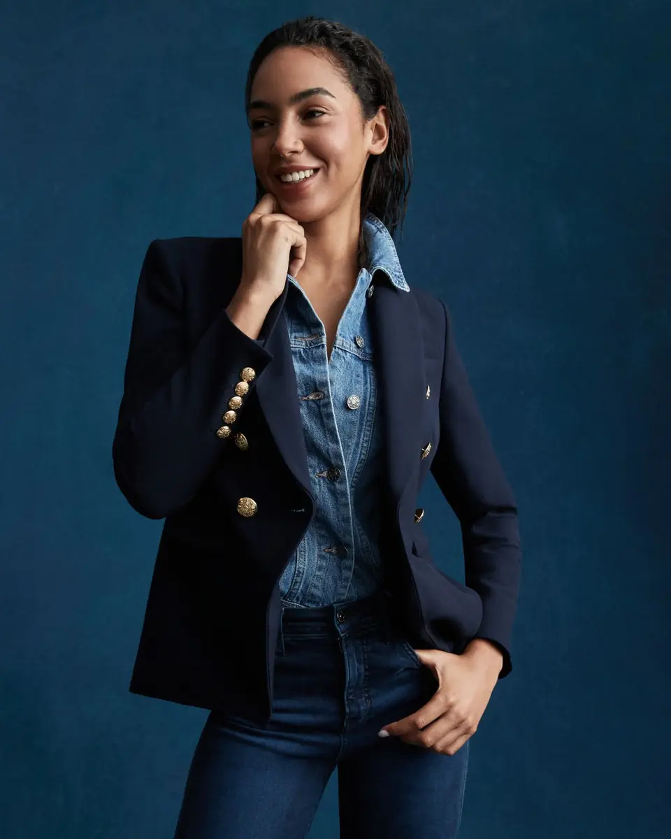 Veronica Beard Slate Denim Dickey | Thumbnail 4
