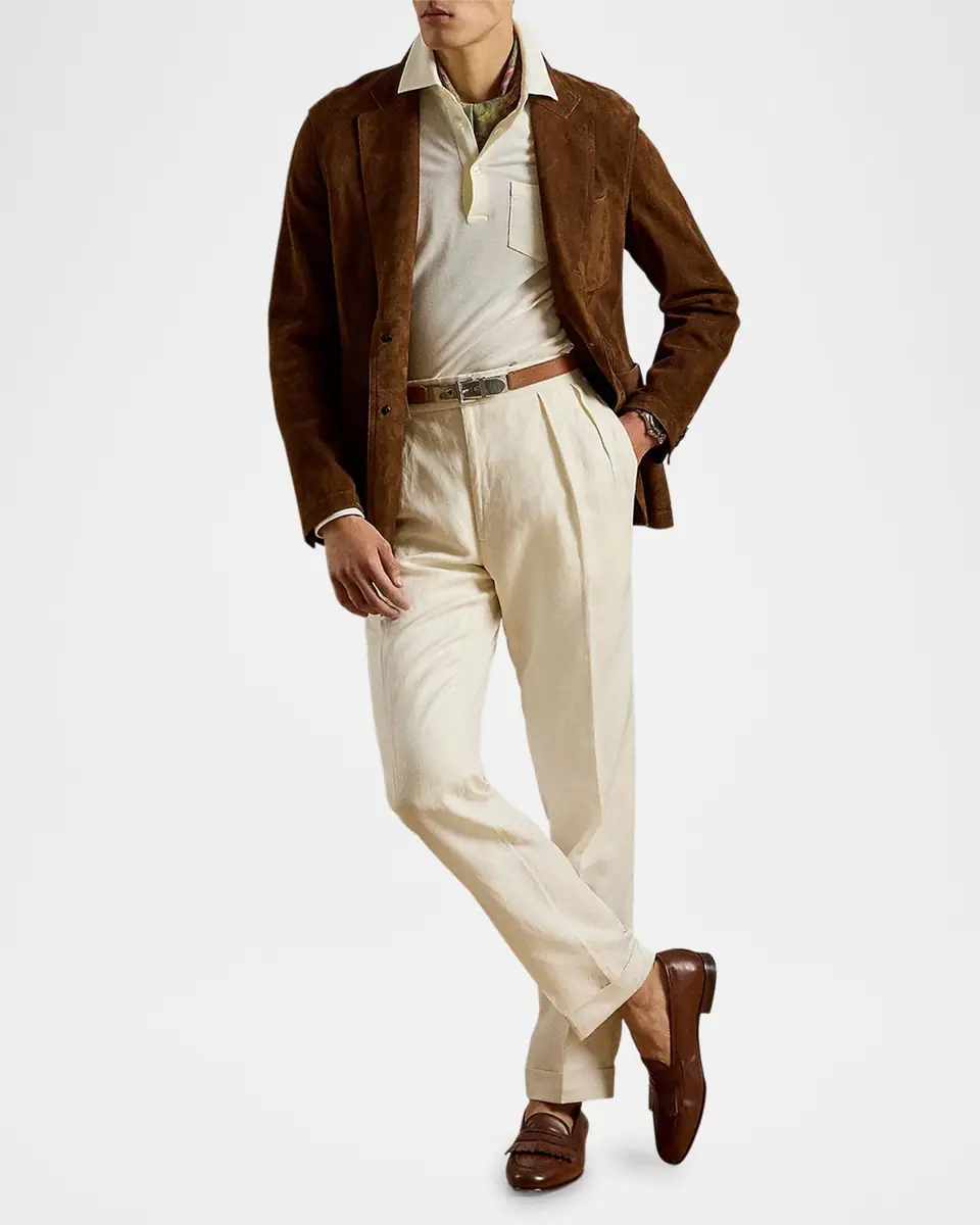 Ralph Lauren Purple Label Men's Gregory Hand-Tailored Wool Trousers | Thumbnail 2