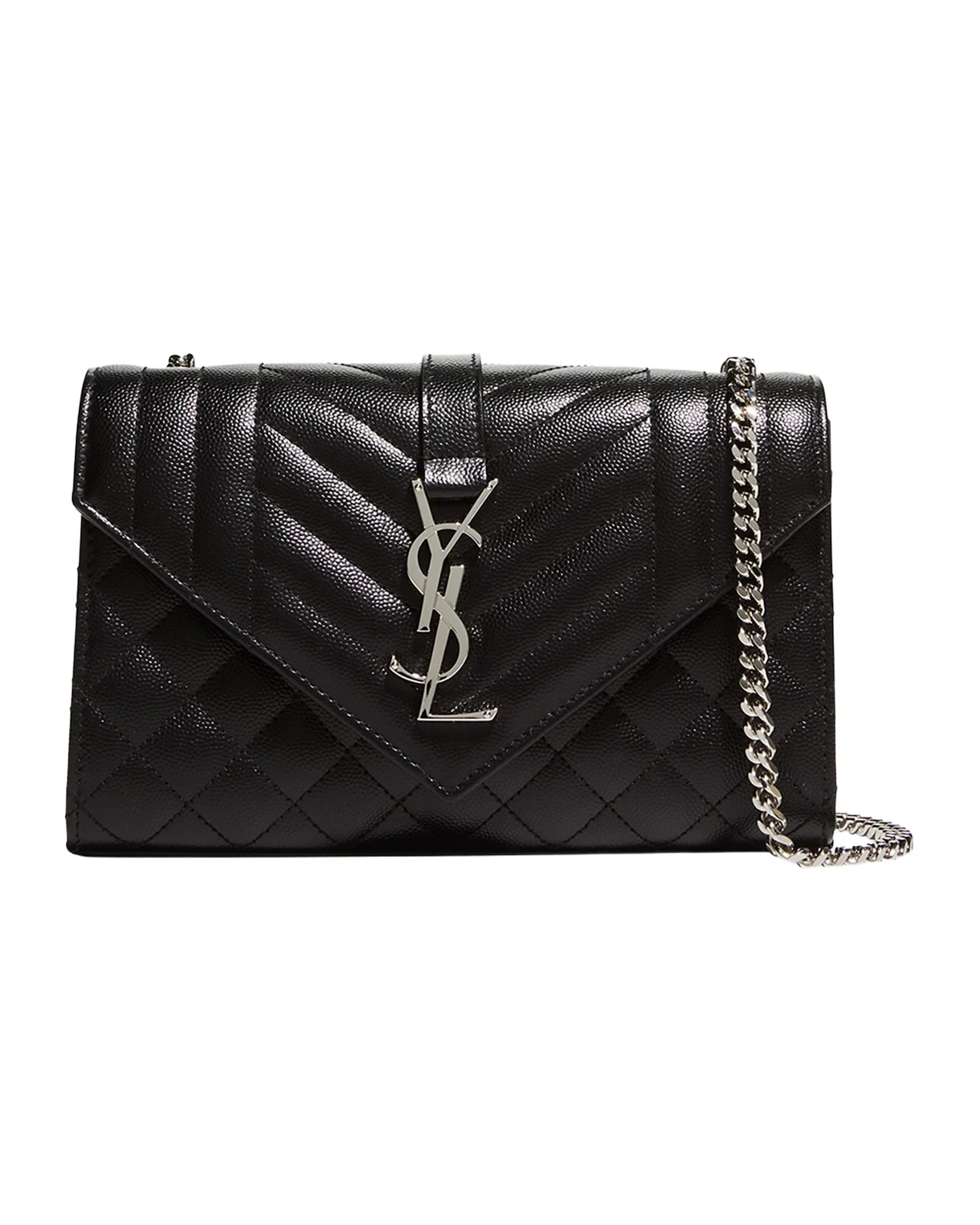 Envelope Triquilt Small YSL Shoulder Bag in Grained Leather Envelope Triquilt Small YSL Shoulder Bag in Grained Leather