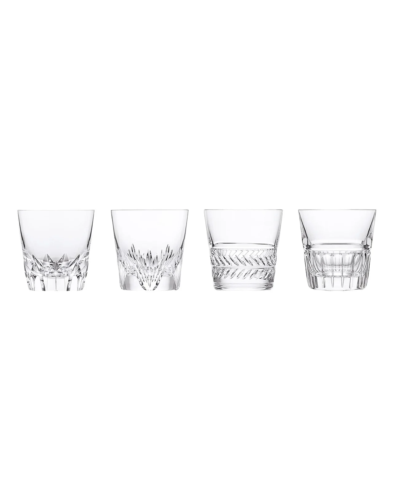 Saint Louis Crystal Versailles King Louis Double Old Fashioned Glasses, Set of 4