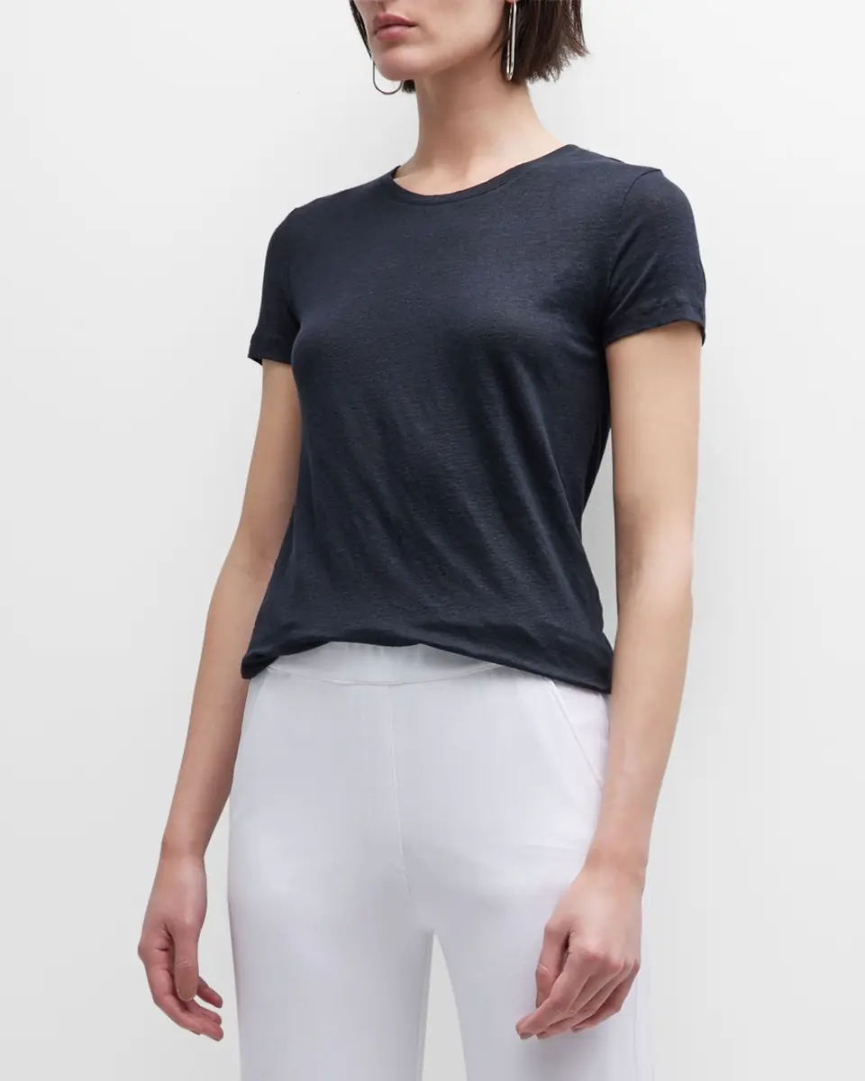 MAJESTIC FILATURES Stretch Linen Crewneck Tee | Thumbnail 3 MAJESTIC FILATURES Stretch Linen Crewneck Tee | Thumbnail 3