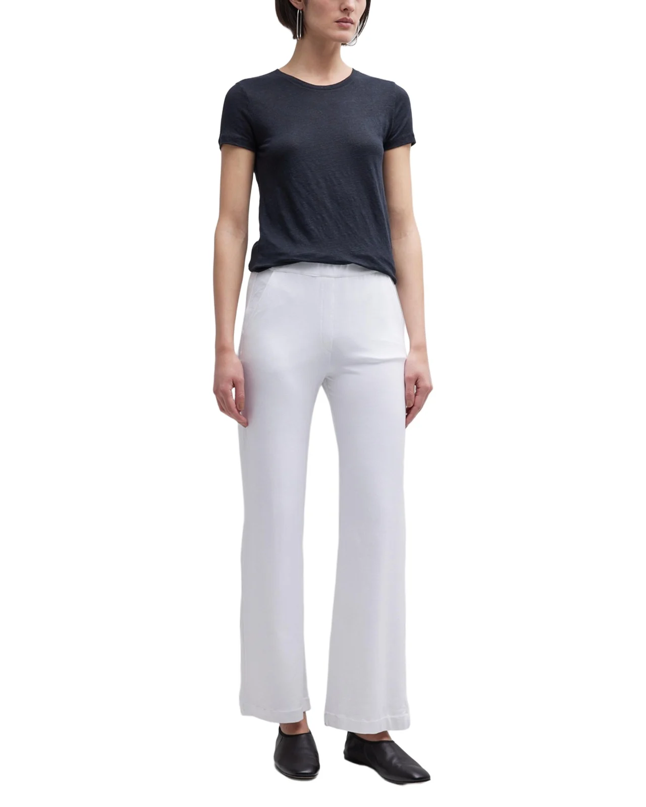 MAJESTIC FILATURES Stretch Linen Crewneck Tee