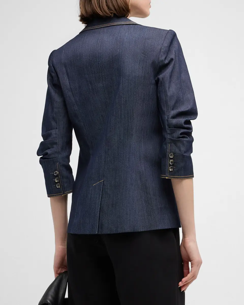 Cinq à Sept Khloe Denim Blazer | Thumbnail 3 Cinq à Sept Khloe Denim Blazer | Thumbnail 3