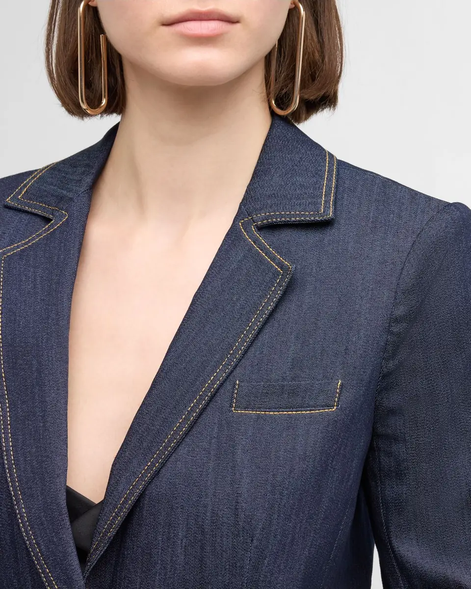 Cinq à Sept Khloe Denim Blazer | Thumbnail 5 Cinq à Sept Khloe Denim Blazer | Thumbnail 5