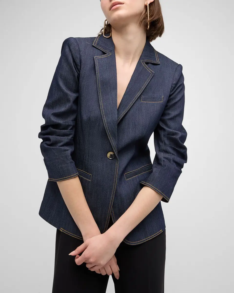 Cinq à Sept Khloe Denim Blazer | Thumbnail 7 Cinq à Sept Khloe Denim Blazer | Thumbnail 7