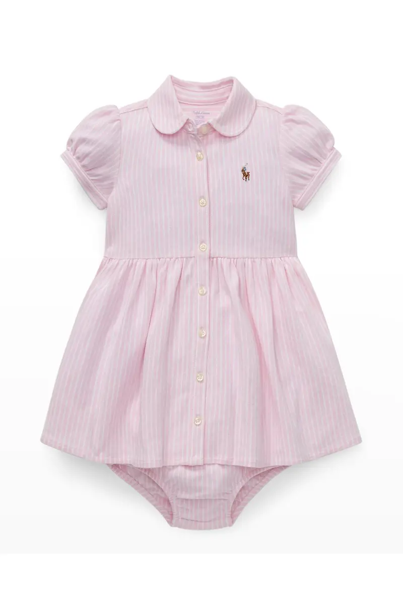 Polo Ralph Lauren Yarn-Dyed Oxford Mesh Stripe Dress With Matching Bloomers | Thumbnail 3