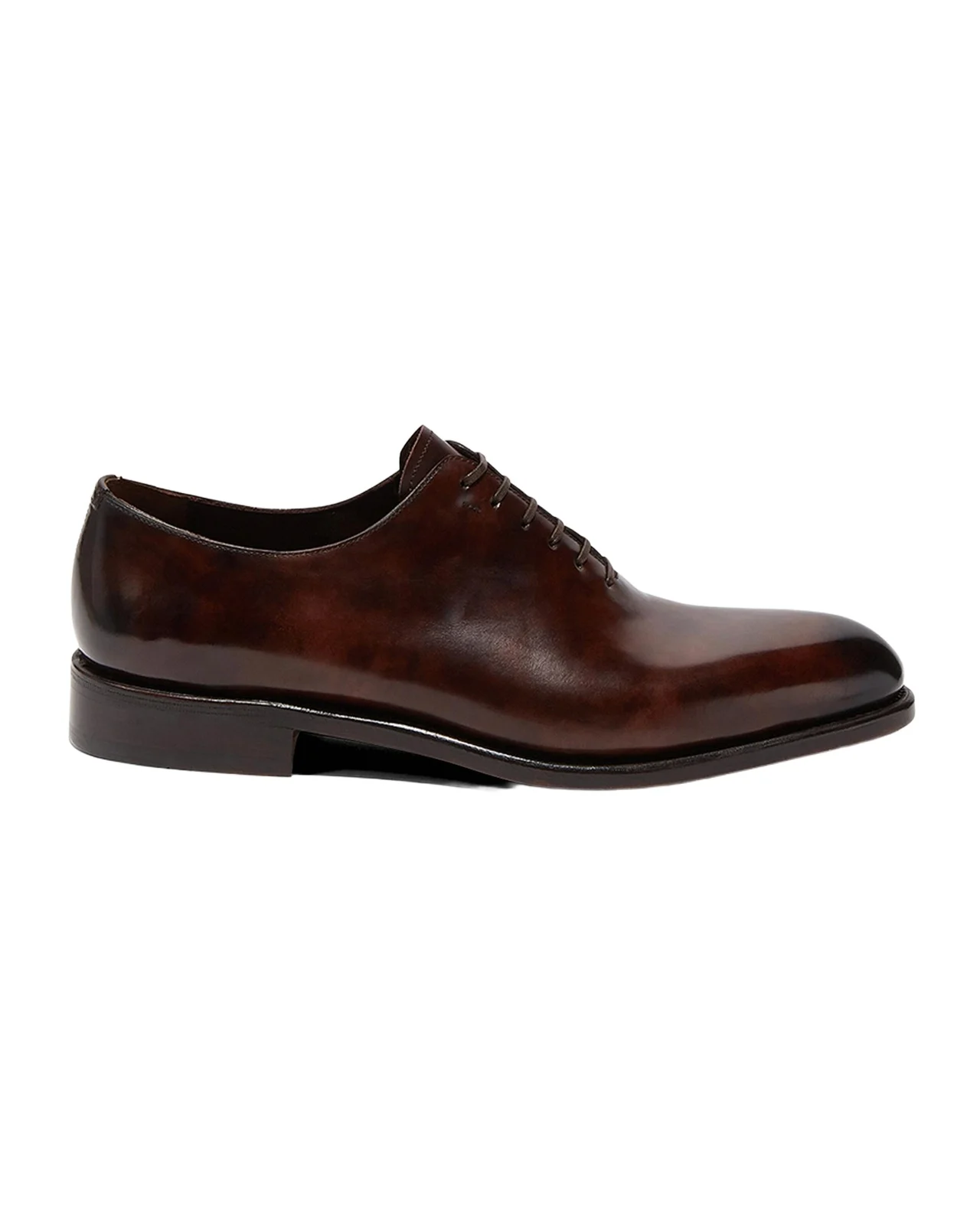 Men's Angiolo Tramezza Whole-Cut Leather Lace-Up Shoes