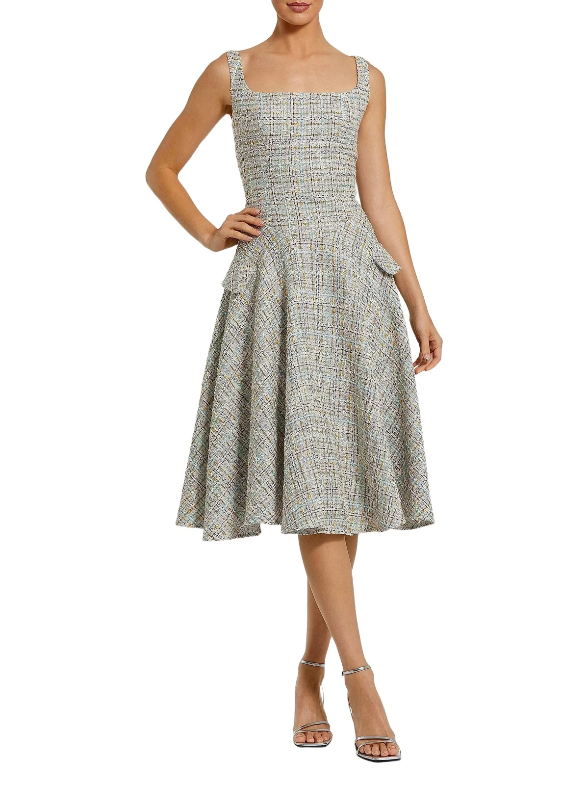 Women's Checked Tweed Midi-Dress Women's Checked Tweed Midi-Dress