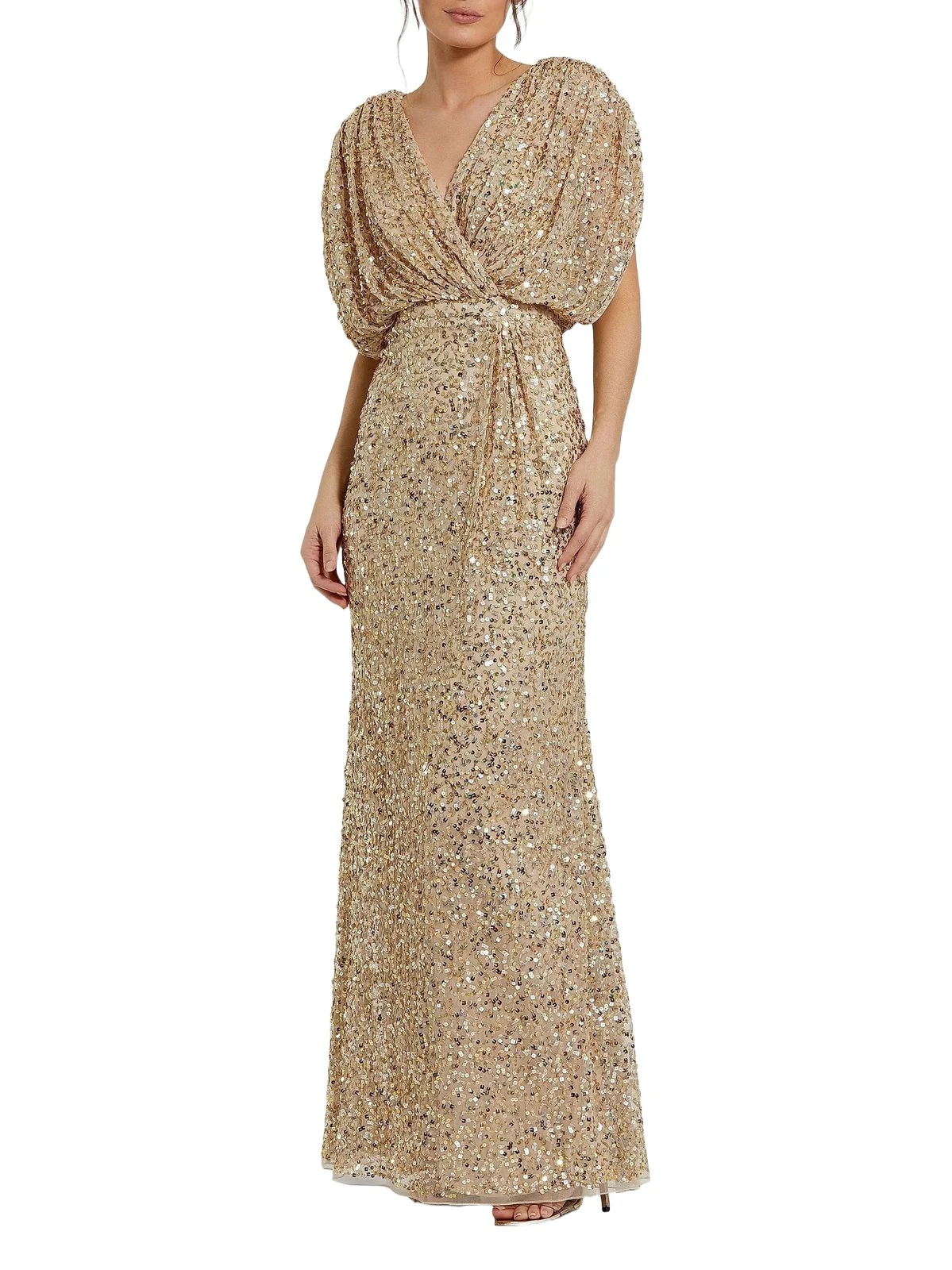 Women's Evening Metallic Blouson Gown Women's Evening Metallic Blouson Gown