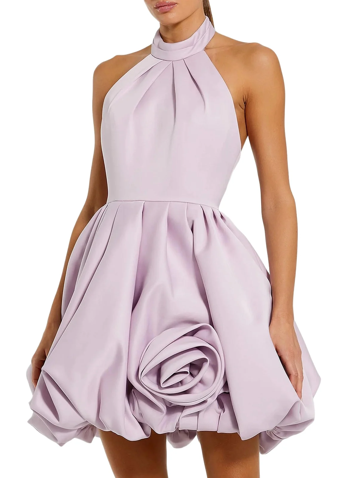 Mac Duggal Women's Ieena Satin Bubble-Hem Minidress