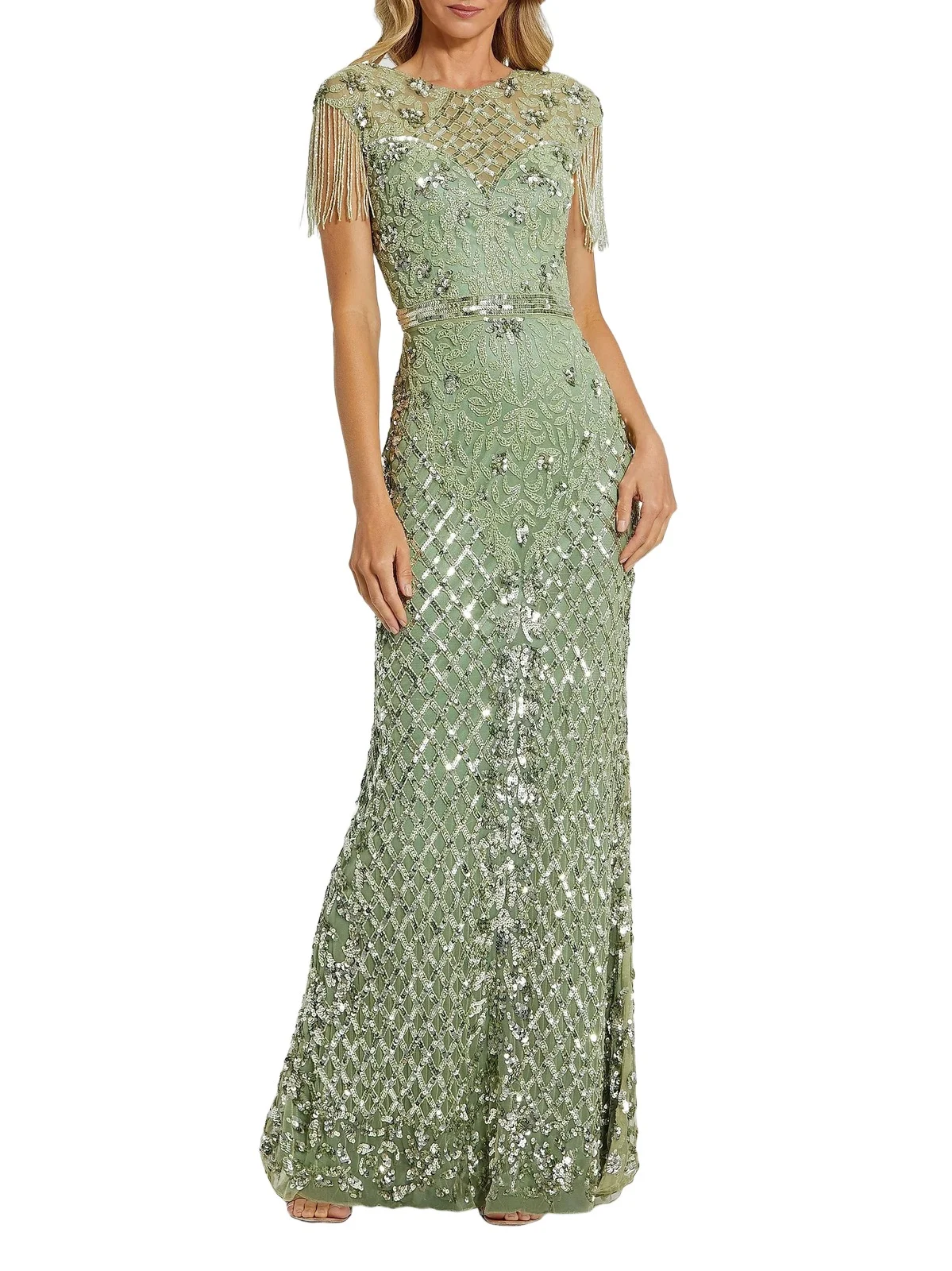 Women's Beaded Fringe Gown Women's Beaded Fringe Gown