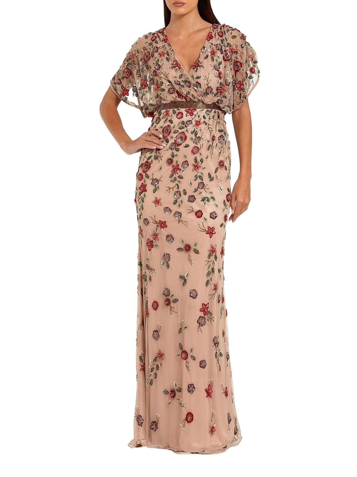 Women's Floral Embellished A-Line Gown Women's Floral Embellished A-Line Gown