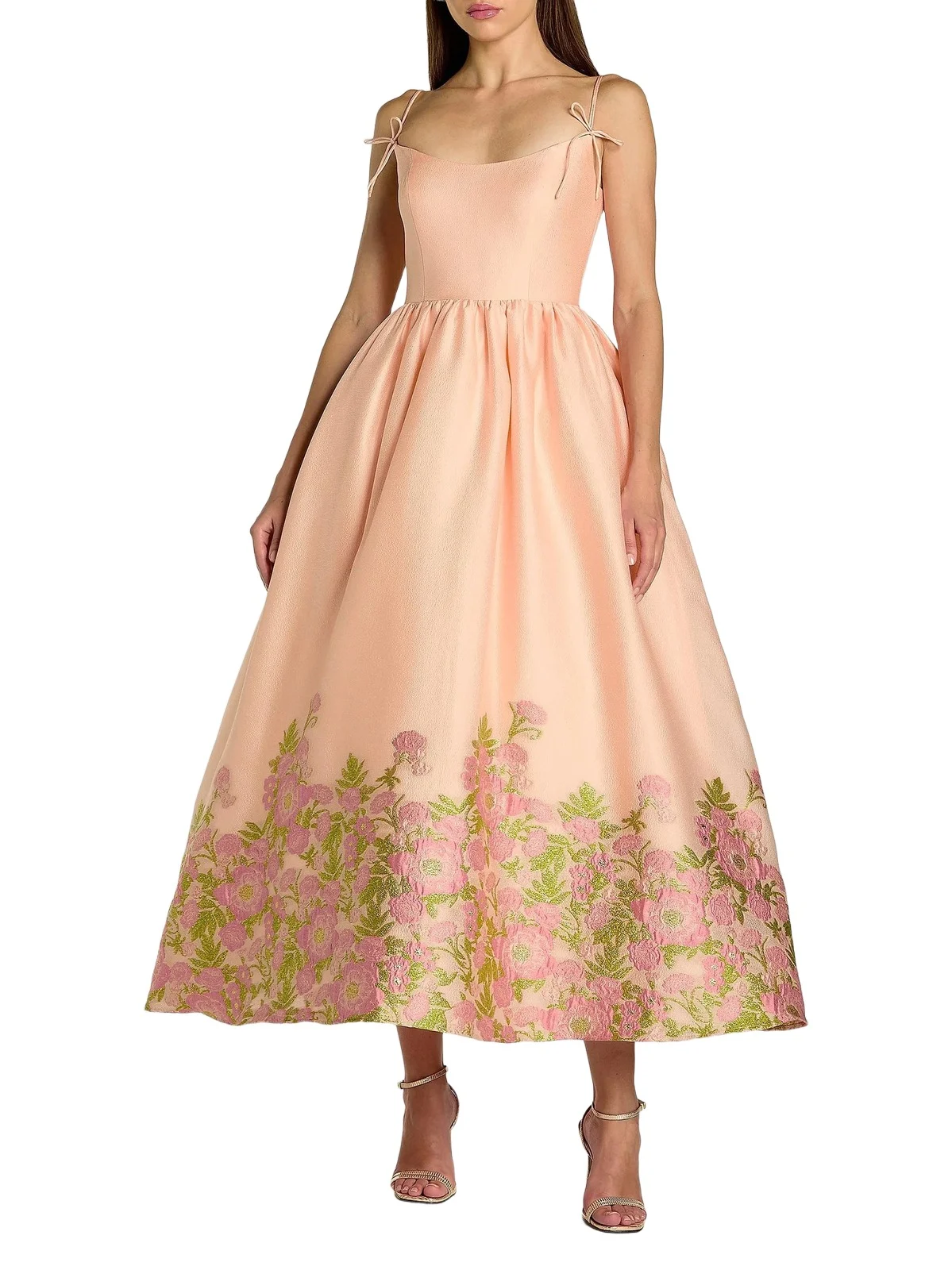 Mac Duggal Women's Brocade Organza Bow-Accented Midi-Dress