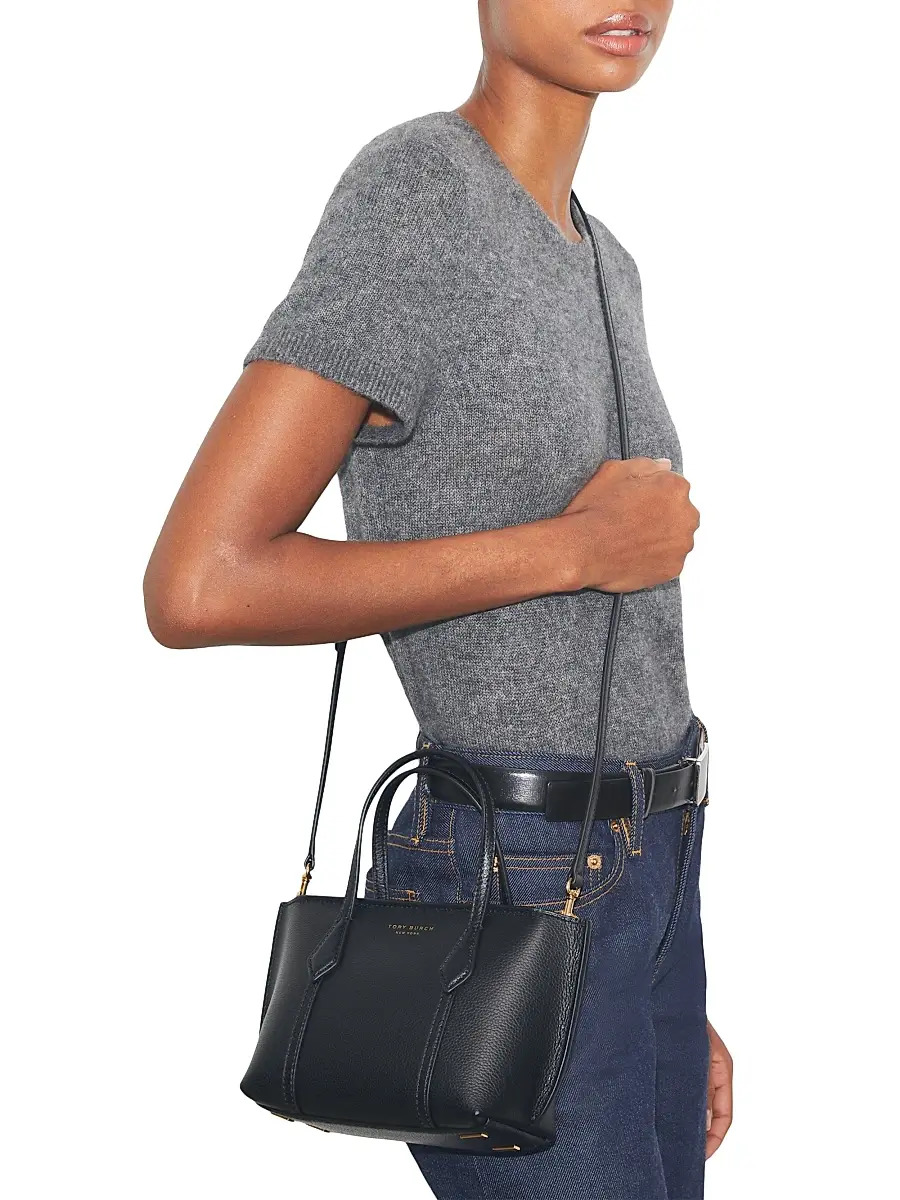 Tory Burch Women's Mini Perry Leather Tote Bag | Thumbnail 2 Tory Burch Women's Mini Perry Leather Tote Bag | Thumbnail 2