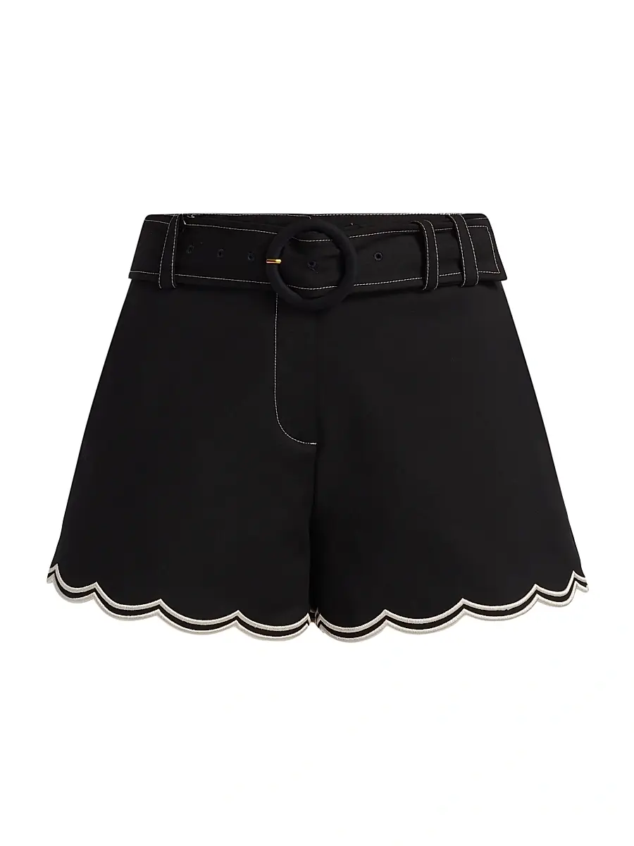 Women's Violeta Cotton-Blend Belted Shorts Women's Violeta Cotton-Blend Belted Shorts
