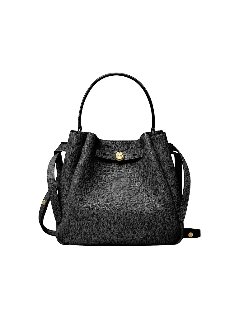 Tory Burch Women's Romy Pebbled Leather Bucket Bag | Image 1 Tory Burch Women's Romy Pebbled Leather Bucket Bag | Image 1