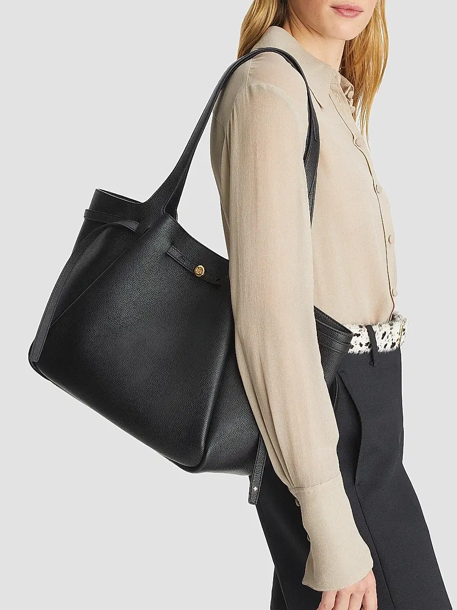 Tory Burch Women's Romy Pebbled Leather Tote Bag | Thumbnail 2 Tory Burch Women's Romy Pebbled Leather Tote Bag | Thumbnail 2
