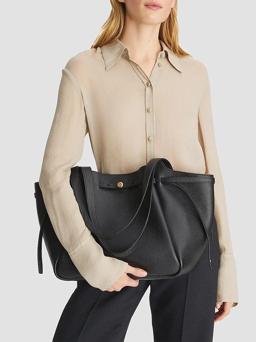 Tory Burch Women's Romy Pebbled Leather Tote Bag | Thumbnail 3 Tory Burch Women's Romy Pebbled Leather Tote Bag | Thumbnail 3