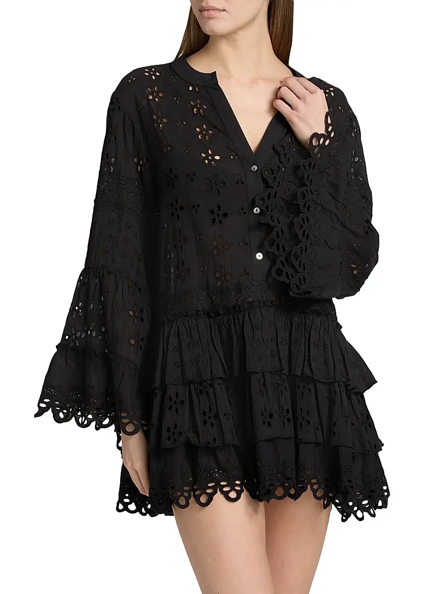 Ramy Brook Women's Roxanne Eyelet Cotton Minidress | Thumbnail 3 Ramy Brook Women's Roxanne Eyelet Cotton Minidress | Thumbnail 3