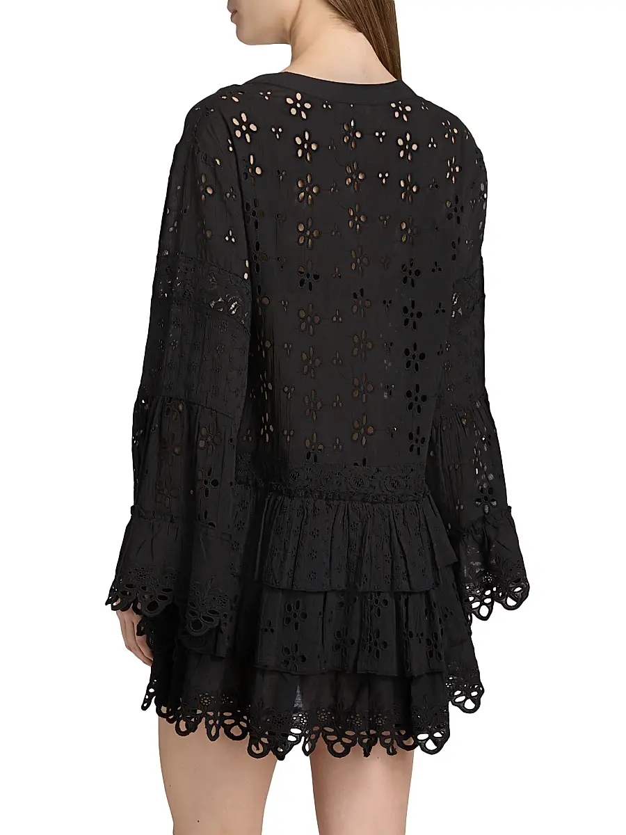 Ramy Brook Women's Roxanne Eyelet Cotton Minidress | Thumbnail 4 Ramy Brook Women's Roxanne Eyelet Cotton Minidress | Thumbnail 4