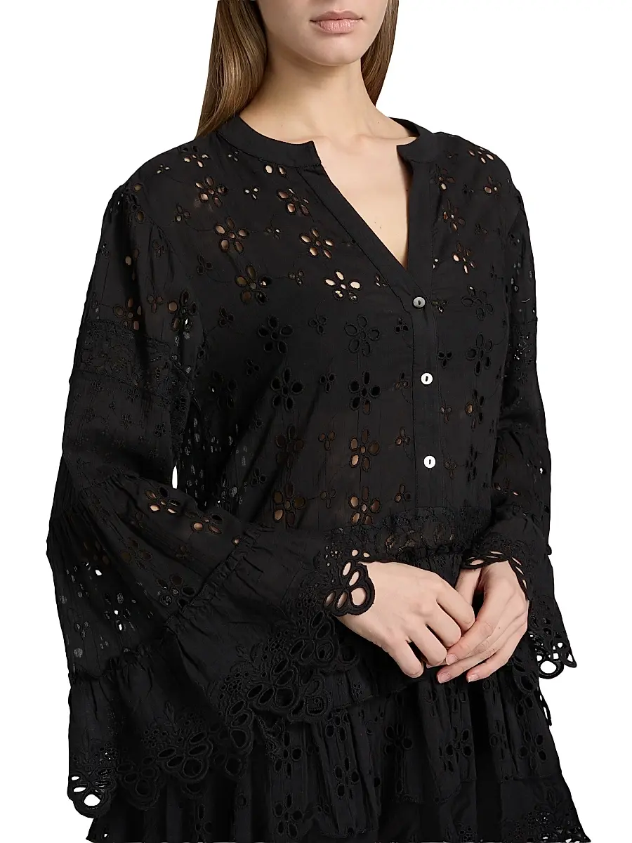 Ramy Brook Women's Roxanne Eyelet Cotton Minidress | Thumbnail 5 Ramy Brook Women's Roxanne Eyelet Cotton Minidress | Thumbnail 5