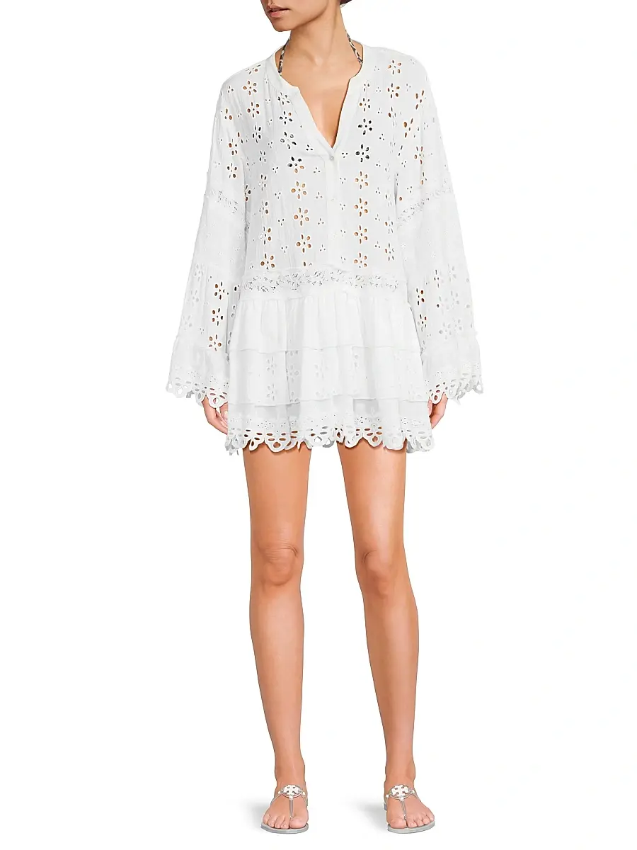 Ramy Brook Women's Roxanne Eyelet Cotton Minidress | Thumbnail 2 Ramy Brook Women's Roxanne Eyelet Cotton Minidress | Thumbnail 2