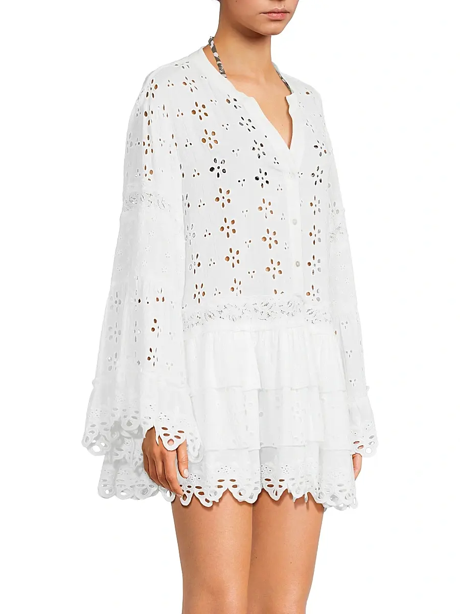 Ramy Brook Women's Roxanne Eyelet Cotton Minidress | Thumbnail 4 Ramy Brook Women's Roxanne Eyelet Cotton Minidress | Thumbnail 4