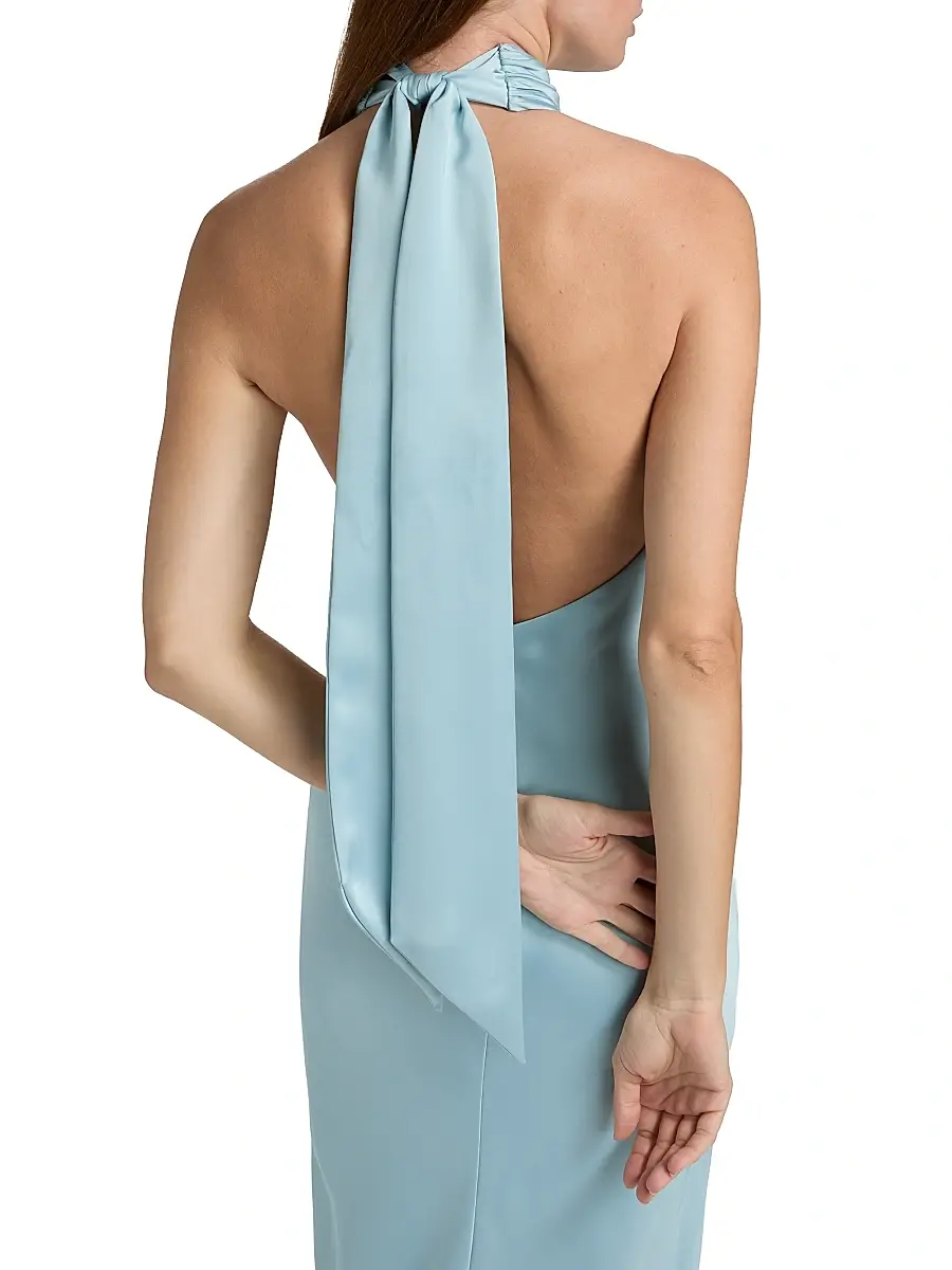 Ramy Brook Women's Tatiana High-Neck Satin Gown | Thumbnail 6 Ramy Brook Women's Tatiana High-Neck Satin Gown | Thumbnail 6