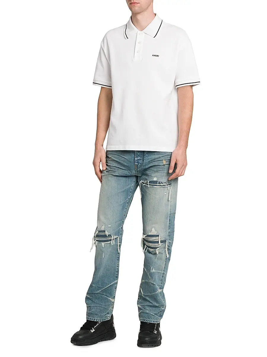 AMIRI Men's Logo Cotton Polo Shirt | Thumbnail 2 AMIRI Men's Logo Cotton Polo Shirt | Thumbnail 2