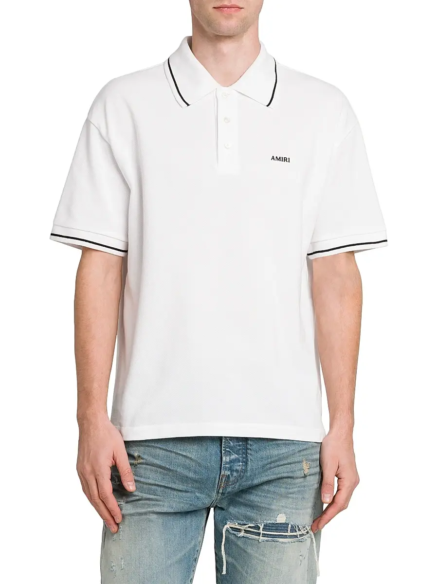 AMIRI Men's Logo Cotton Polo Shirt | Thumbnail 3 AMIRI Men's Logo Cotton Polo Shirt | Thumbnail 3