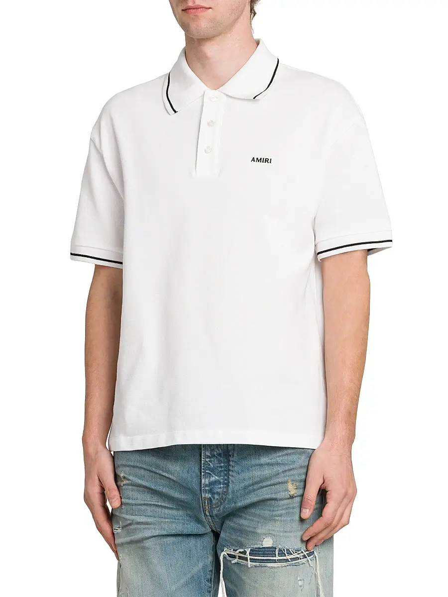 AMIRI Men's Logo Cotton Polo Shirt | Thumbnail 4 AMIRI Men's Logo Cotton Polo Shirt | Thumbnail 4