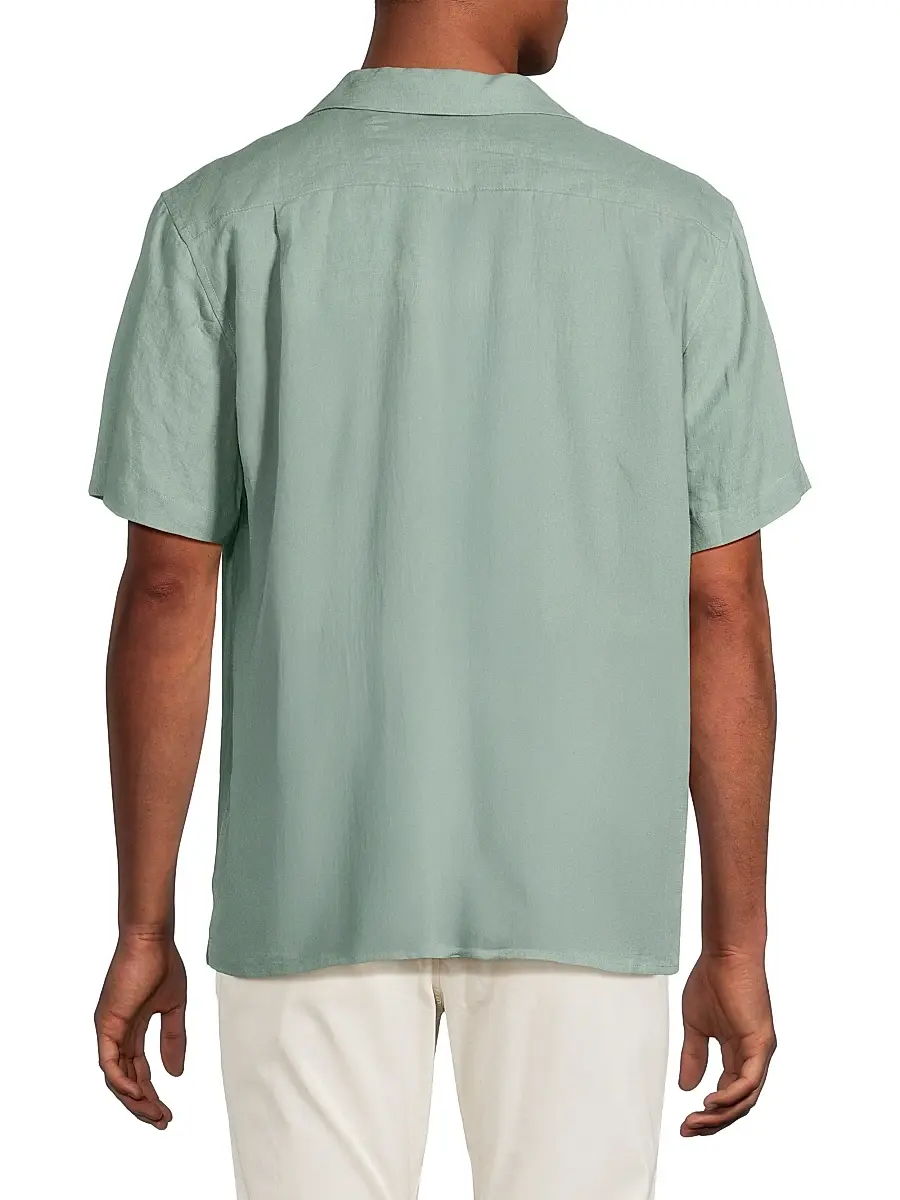 Onia Men's Linen Pintuck Camp Shirt | Thumbnail 5 Onia Men's Linen Pintuck Camp Shirt | Thumbnail 5