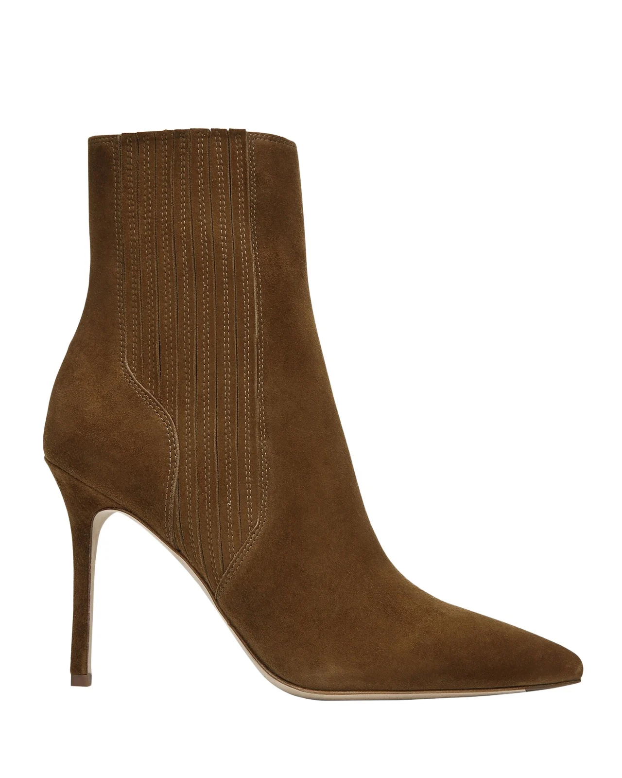95mm Lisa Suede Stiletto Ankle Booties