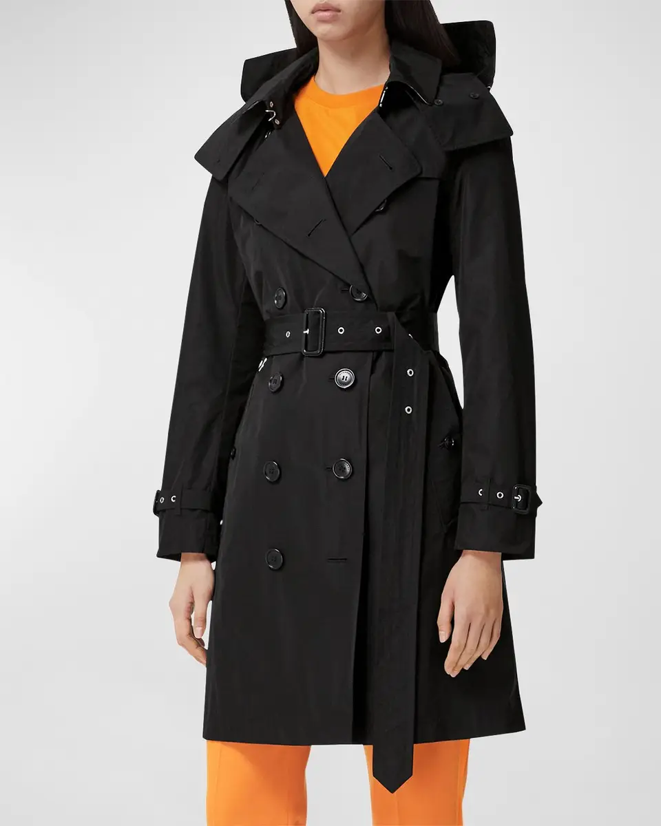 Burberry Kensington Double-Breasted Trench Coat with Detachable Hood | Thumbnail 3 Burberry Kensington Double-Breasted Trench Coat with Detachable Hood | Thumbnail 3