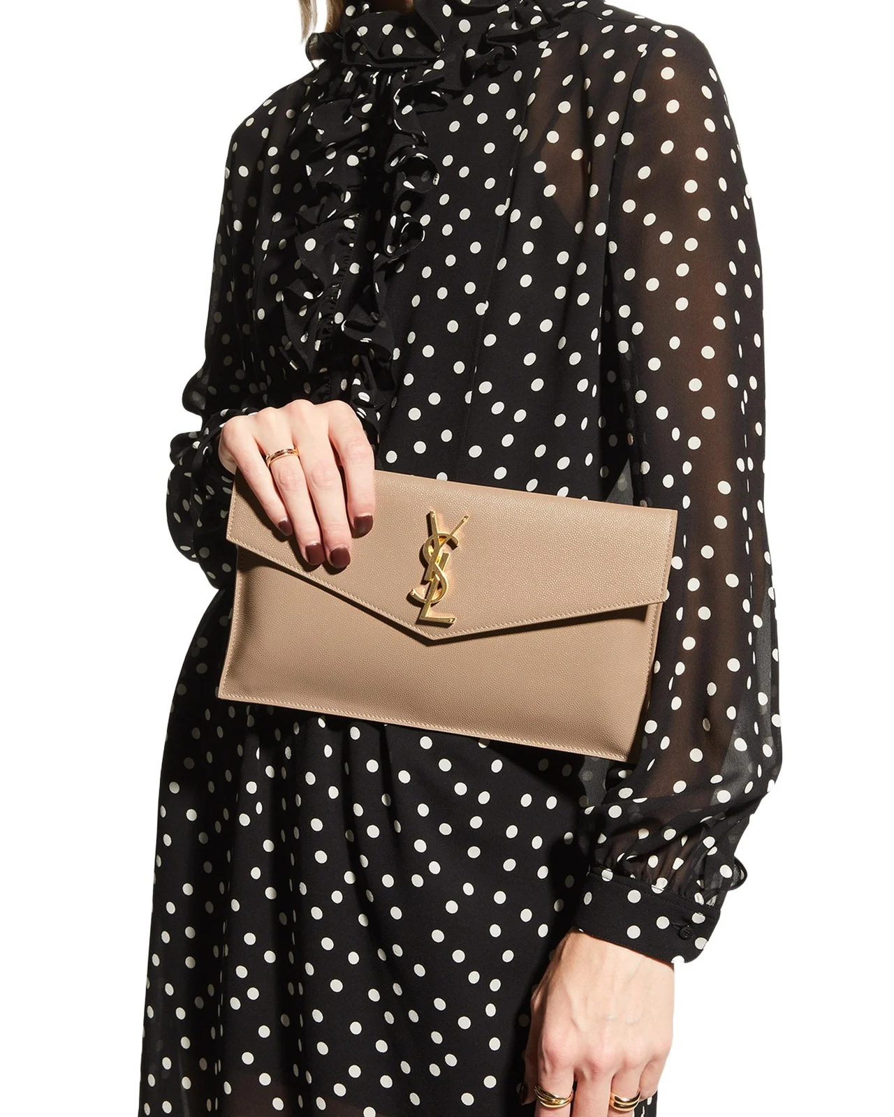 Uptown YSL Pouch in Grained Leather Uptown YSL Pouch in Grained Leather