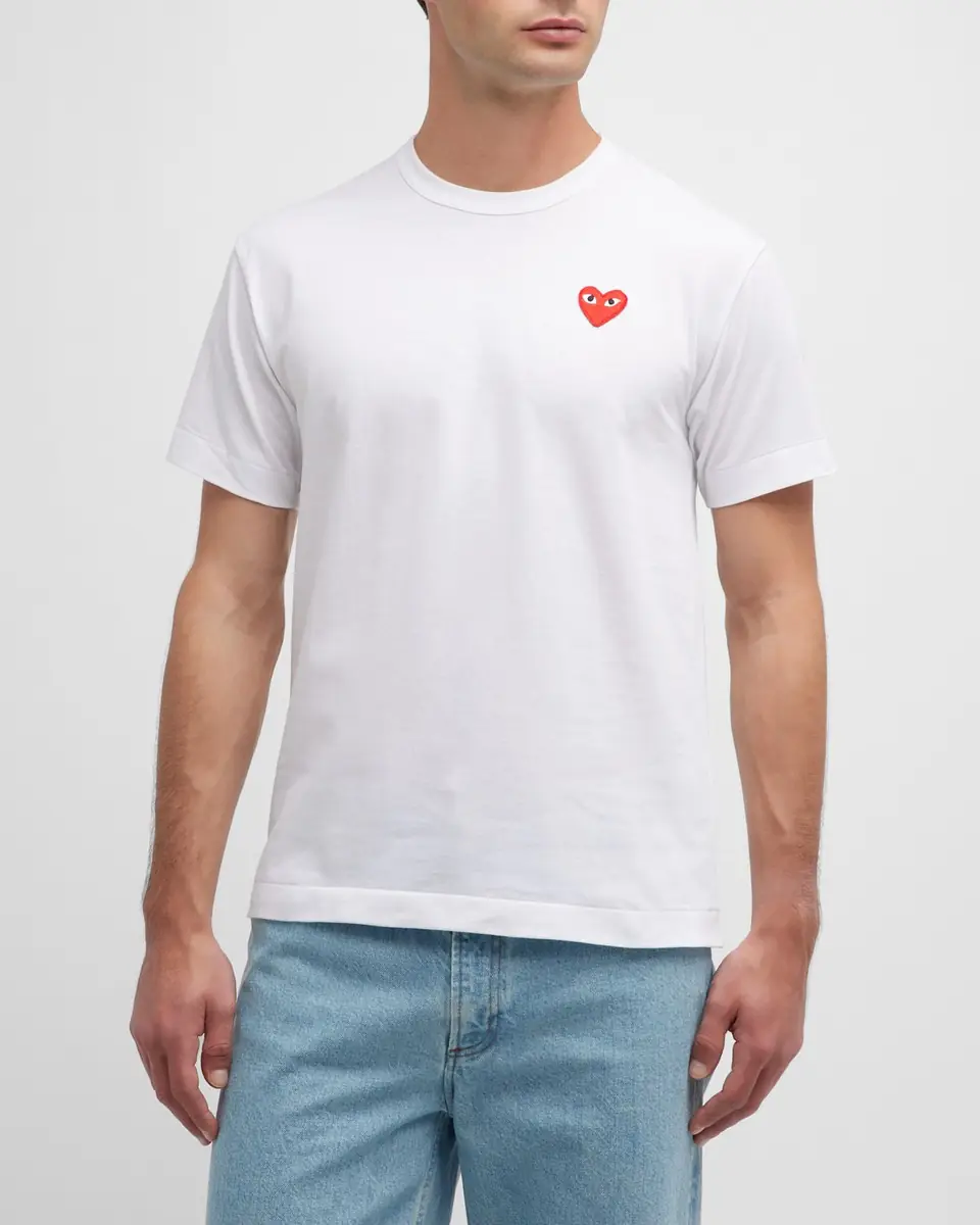 Comme des Garçons Men's Cotton Jersey Heart T-Shirt | Thumbnail 4